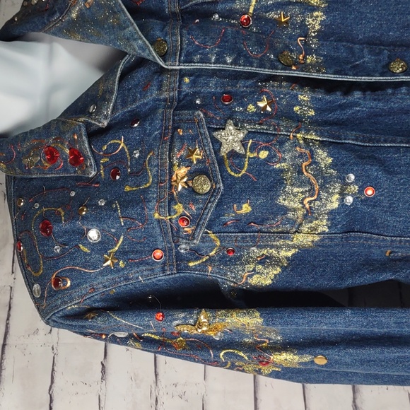 Vintage American Hero Embellished Denim Jacket - Picture 3 of 10